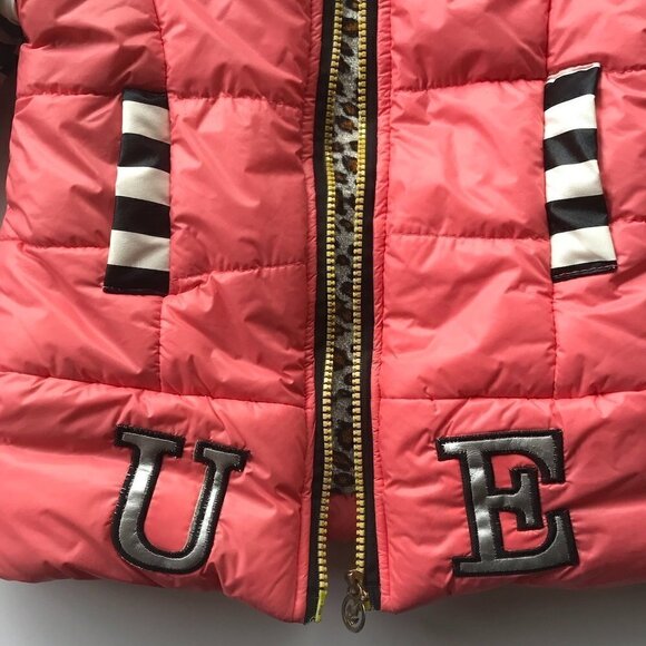 Weilong Girls Pink Stripes, cute hooded, fluffy lined, Jacket - says L looks M - Picture 11 of 16